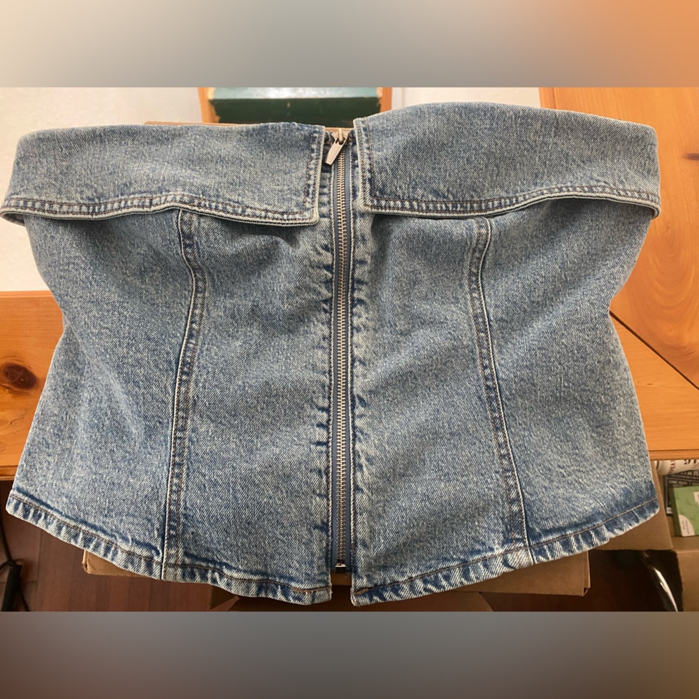 Strapless Denim Shirt